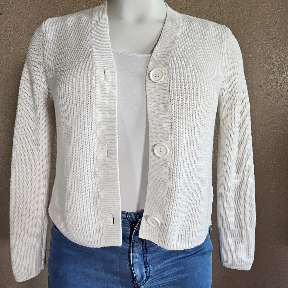Simply Vera Vera Wang Cream Button-Up Cardigan